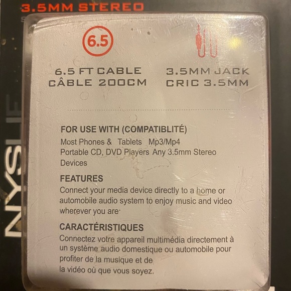 NYSLIFE Auxillary Cable 6.5Ft 3.5mm - Picture 3 of 3
